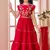 Red zari work art silk a line lehenga choli dupatta