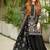 Black Faux georgette Heavy Embroidery Work Wedding wear palazzo Pair 