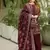 Maroon Faux georgette Heavy Embroidery Work Wedding wear palazzo Pair 