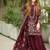 Maroon Faux georgette Heavy Embroidery Work Wedding wear palazzo Pair 