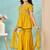 Yellow zariwork modarn satin a line kids salwar suits