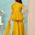 Yellow zariwork modarn satin a line kids salwar suits