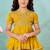 Yellow zariwork modarn satin a line kids salwar suits