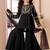 Black zari work art silk a line kids salwar suits