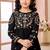 Black zari work art silk a line kids salwar suits