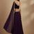 Deep Plum One-Shoulder Lehenga with Gold Hem