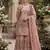 Peach Fendy Silk Wedding wear Designer Embroidery Sharara Set