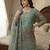 Teal Fendy Silk Wedding wear Designer Embroidery Sharara Set