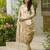 Women's cream viscose silk sequin & stone embroidered kurta pant set with printed silk dupatta