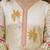 Women's cream viscose silk sequin & stone embroidered kurta pant set with printed silk dupatta