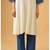 White & blue textured cotton slub kurta set with handcrafted details