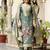 Women's grey chanderi cotton silk embroidered kurta pant set with jacquard chanderi dupatta