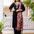 Women's black viscose chanderi silk embroidered kurta pant set with jacquard organza dupatta