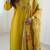 Women's yellow viscose silk sequin stone embroidered kurta pant set with organza dupatta