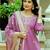 Women's dark pink viscose chanderi silk embroidered kurta pant set with organza dupatta