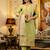 Women's lemon green viscose silk embroidered kurta pant set with jacquard organza dupatt