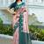 Rama peach  soft silk blend banarasi jacuard work designer party wear saree with unstitched blouse piece