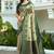 Pista green  soft silk blend banarasi jacuard work designer party wear saree with unstitched blouse piece