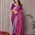 Lavender  soft silk blend banarasi jacuard work designer party wear saree with unstitched blouse piece