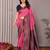 Pink neavyblue soft silk blend banarasi jacuard work designer party wear saree with unstitched blouse piece