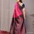 Pink neavyblue soft silk blend banarasi jacuard work designer party wear saree with unstitched blouse piece
