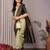 Pista green soft silk blend banarasi jacuard work designer party wear saree with unstitched blouse piece