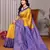 yellow royalblue silk blend banarasi saree with unstitched blouse piece