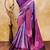 Lavender  soft silk blend banarasi jacuard work designer party wear saree with unstitched blouse piece
