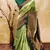 pista green silk blend banarasi saree with unstitched blouse piece