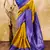 yellow royalblue silk blend banarasi saree with unstitched blouse piece