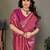 Light pink wine soft silk blend banarasi jacuard work designer party wear saree with unstitched blouse piece