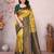Yellow green soft silk blend banarasi jacuard work designer party wear saree with unstitched blouse piece