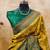 Yellow green soft silk blend banarasi jacuard work designer party wear saree with unstitched blouse piece