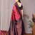 Pink neavy blue soft silk blend banarasi jacuard work designer party wear saree with unstitched blouse piece