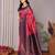 Pink neavy blue soft silk blend banarasi jacuard work designer party wear saree with unstitched blouse piece