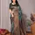 rama green silk blend banarasi saree with unstitched blouse piece