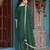 Elegant dark green viscose jacquard  embroidered ethnic kurta set with palazzo & dupatta