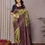 mehendi neavy silk blend banarasi saree with unstitched blouse piece