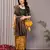 yellow green silk blend banarasi saree with unstitched blouse piece