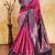 Pink neavy blue soft silk blend banarasi jacuard work designer party wear saree with unstitched blouse piece
