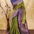 mehendi neavy blue silk blend banarasi saree with unstitched blouse piece