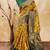 Yellow green soft silk blend banarasi jacuard work designer party wear saree with unstitched blouse piece