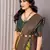 parrot green oft silk blend banarasi saree with unstitched blouse piece