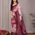 wine silk blend banarasi saree with unstitched blouse piece