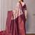 Wine soft silk blend banarasi jacuard work designer party wear saree with unstitched blouse piece