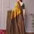 Yellow soft silk blend banarasi jacuard work designer party wear saree with unstitched blouse piece