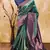 rama silk blend banarasi saree with unstitched blouse piece