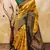 yellow silk blend banarasi saree with unstitched blouse piece