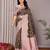 Green light pink silk blend banarasi jacuard work designer party wear saree with unstitched blouse piece
