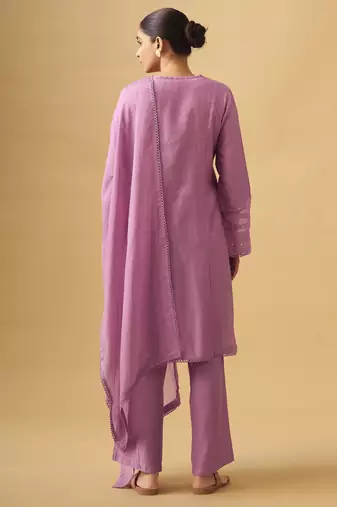 Modern ethnic viscose rayon set with sheer dupatta